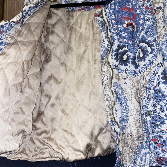 Free People | Daytrip Navy Printed Bomber Jacket - Picture 5 of 8